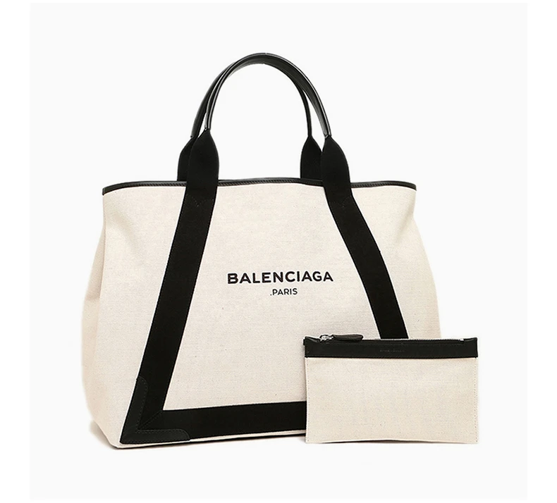 商品[国内直发] Balenciaga|Balenciaga 巴黎世家 黑色/米色女士手提包 339936-AQ38N-1081,价格¥9742,第5张图片详细描述