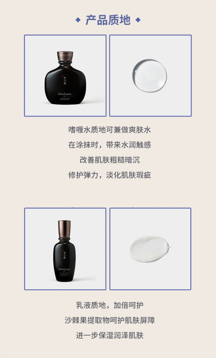 商品[国内直发] Sulwhasoo|新版雪花秀男士套盒水乳护肤品套装+艾诺碧维c精华 补水保湿控油清爽,价格¥610,第10张图片详细描述