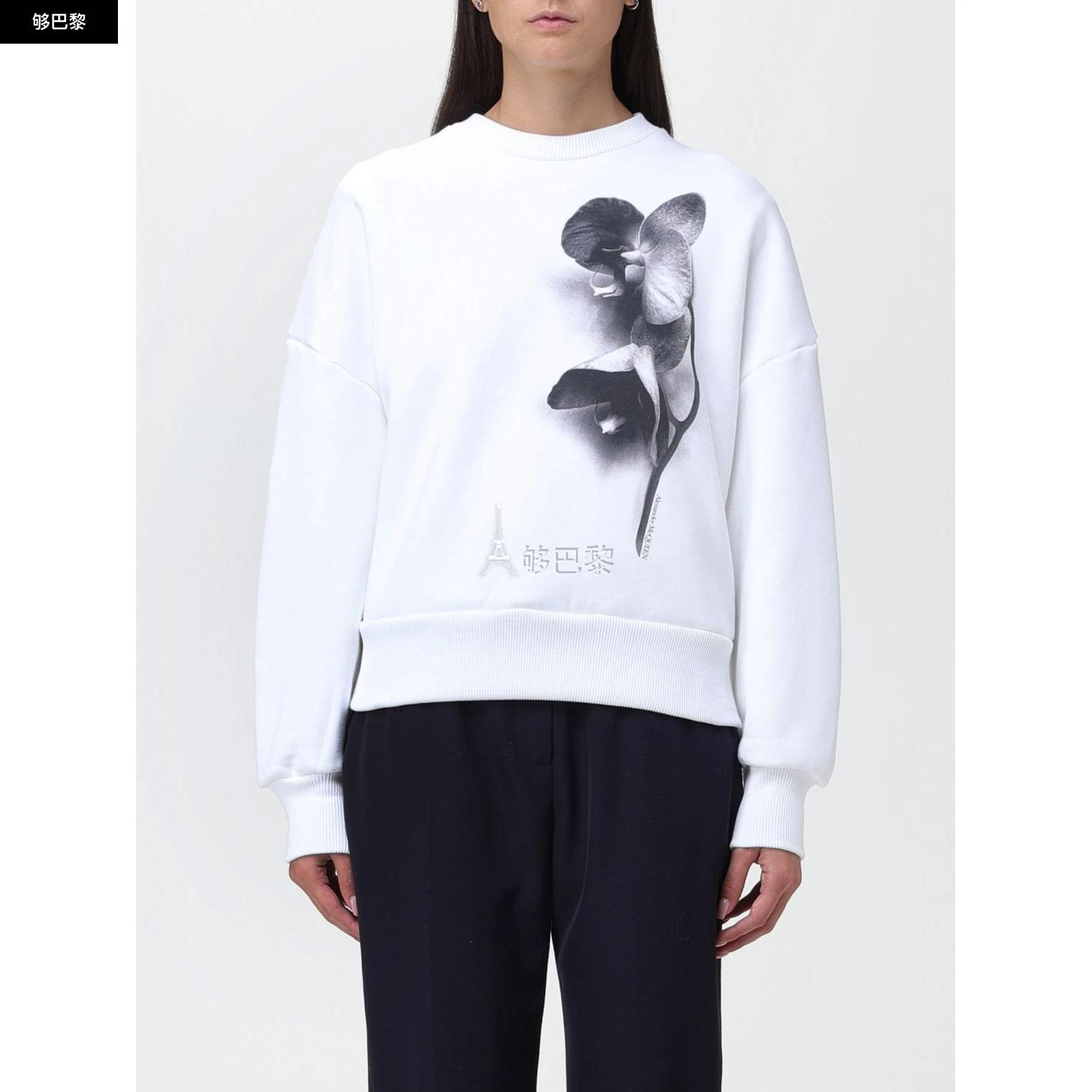 商品Alexander McQueen|【特惠5.0折】包邮包税【预售7天发货】 ALEXANDER MCQUEEN 2023秋冬 女士 卫衣 卫衣 2420202 769932QZAKP0900 ,价格¥3044,第4张图片详细描述