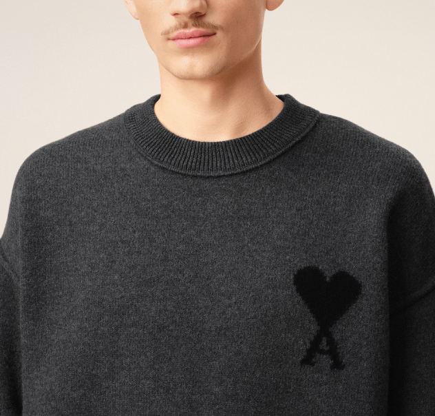 商品AMI|【秋冬新品】AMI 男女同款美利奴羊毛毛衣 爱心圆领上衣（香港仓发货）,价格¥2701,第9张图片详细描述