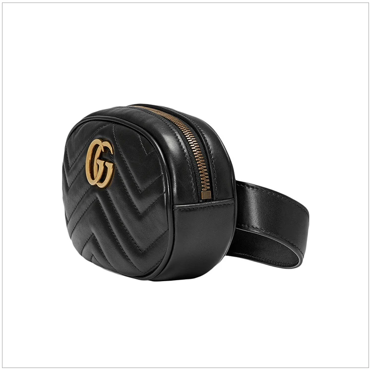 商品[国内直发] Gucci|GUCCI 古驰 女士黑色皮革腰包 476434-DSVRT-1000,价格¥6402,第16张图片详细描述