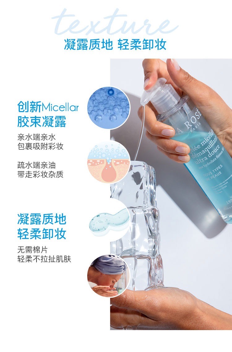 商品La Rosee|La Rosee莱洛诗卸妆凝露195ml 眼唇脸部三合一,价格¥179,第5张图片详细描述