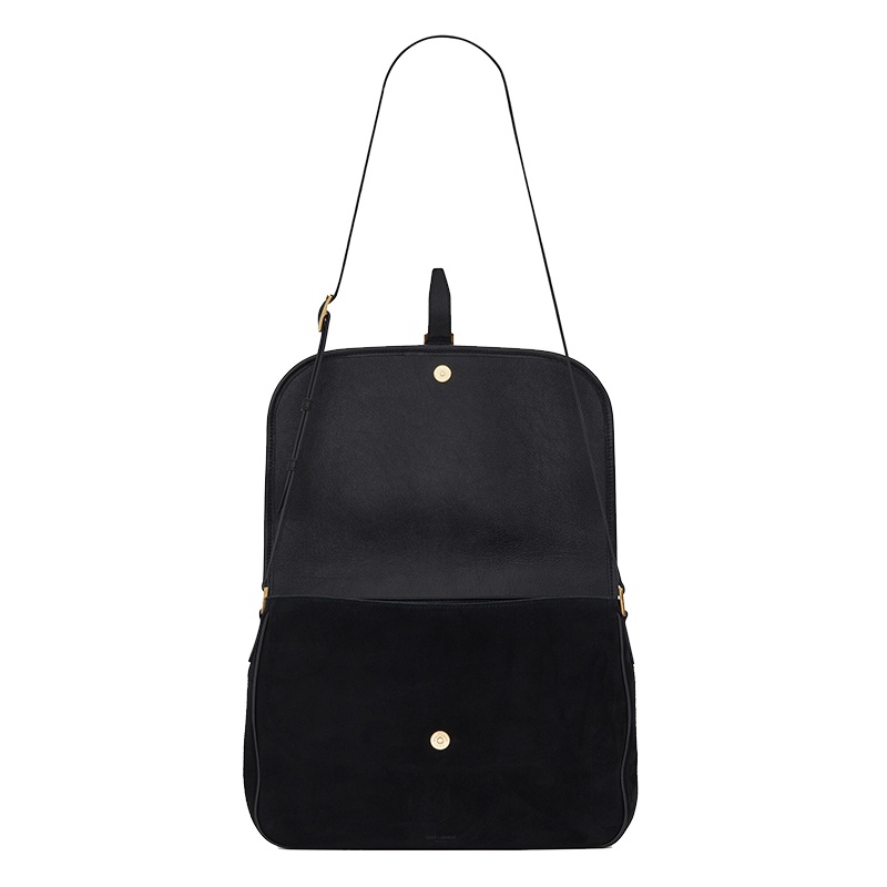 商品Yves Saint Laurent|SAINT LAURENT PARIS/圣罗兰 新款SORBONNE系列 黑色复古绒面革和皮革翻盖斜跨单肩包 6347910UDZW1000,价格¥13417,第6张图片详细描述