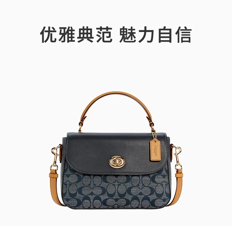 商品Coach|COACH 女士拼色手提单肩包 C4921IMDEI,价格¥1337,第1张图片详细描述