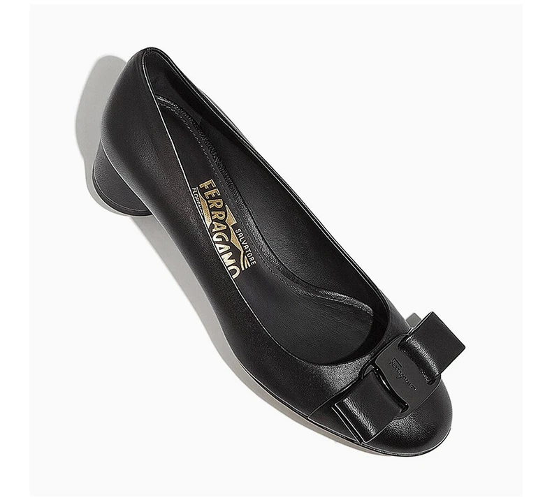 商品Salvatore Ferragamo|SALVATORE FERRAGAMO 黑色女士低跟鞋 0685762,价格¥2362,第7张图片详细描述