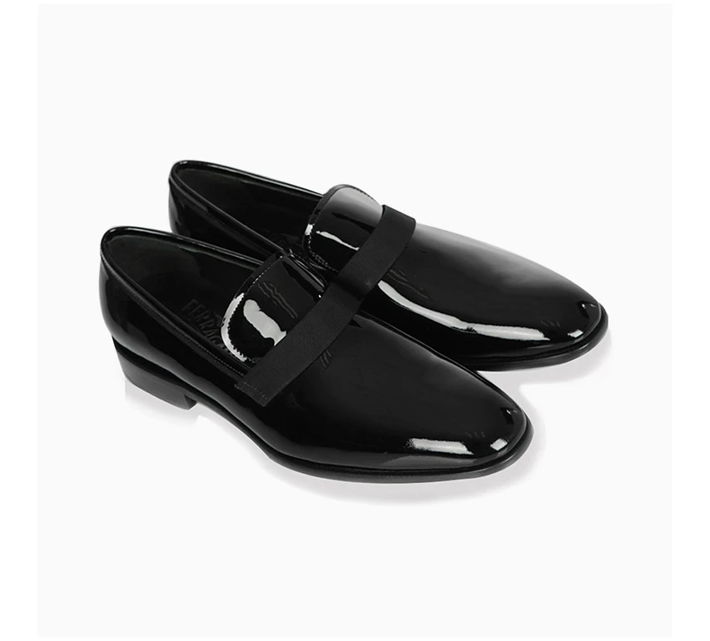商品Salvatore Ferragamo|SALVATORE FERRAGAMO 男士黑色漆皮乐福鞋 0514670,价格¥3340,第5张图片详细描述