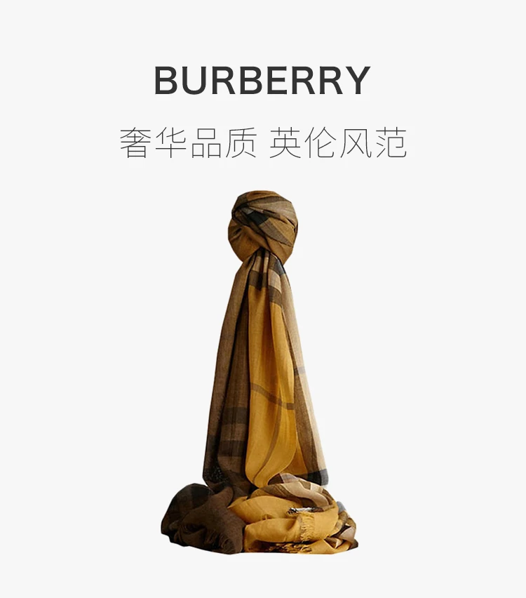 商品[国内直发] Burberry|BURBERRY 格纹女士围巾 3931696,价格¥2684,第6张图片详细描述