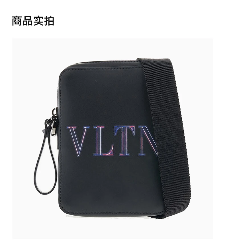 商品Valentino|VALENTINO 男士黑色小牛皮斜挎包 XY2B0943-GCI-N78,价格¥3238,第4张图片详细描述