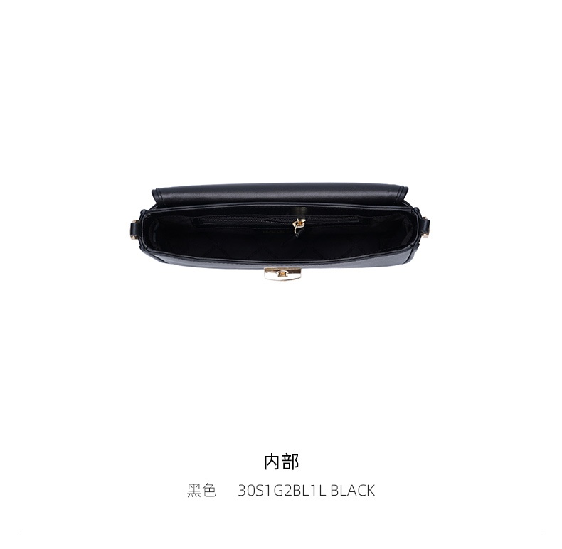 商品Michael Kors|Michael Kors BRADSHAW 小号女士牛皮革女士单肩手提�包 30S1G2BL1L-BLACK,价格¥1968,第6张图片详细描述