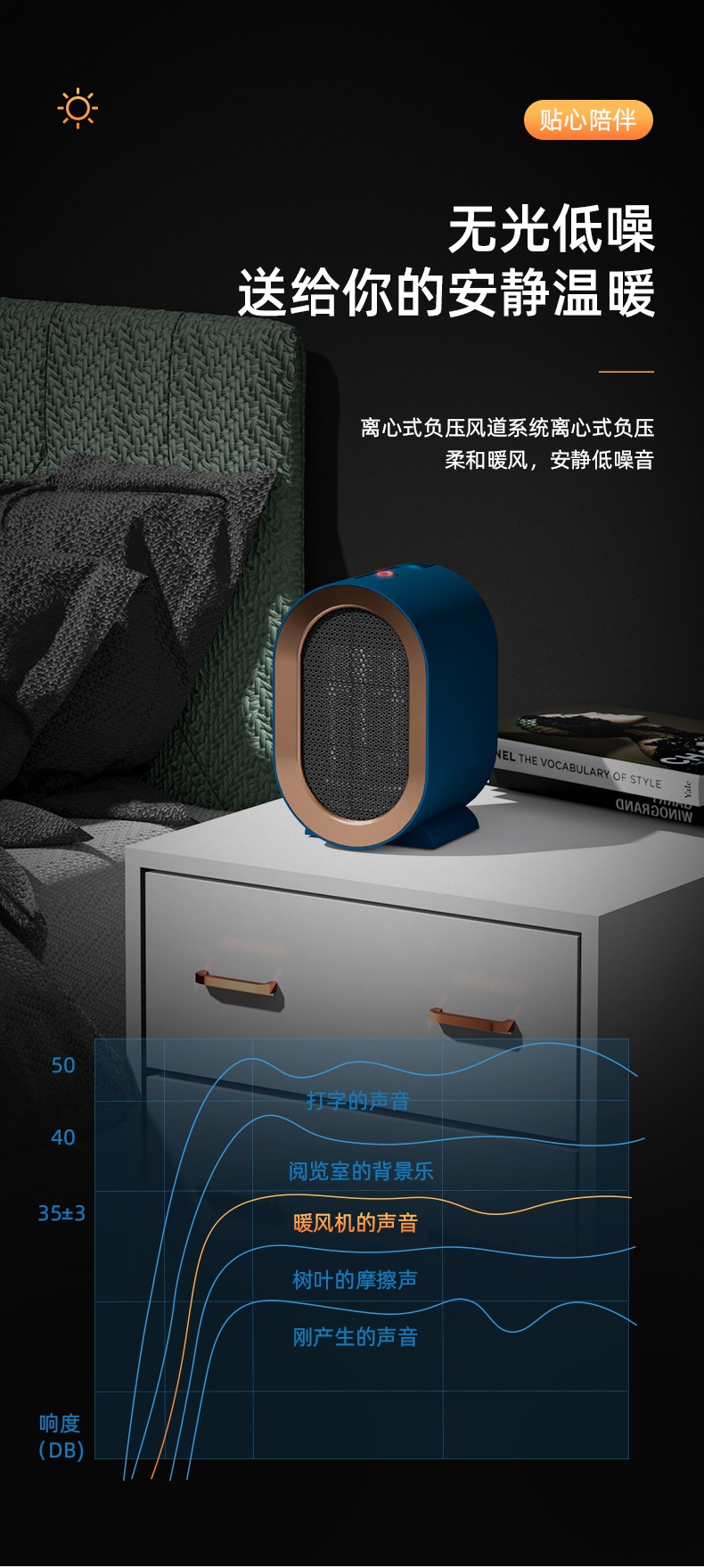 商品[国内直发] GLENVINTEN|格岚云顿英国品牌暖风机家用大功率速热取暖器陶瓷PTC发热电暖器便携小太阳,价格¥216,第9张图片��详细描述