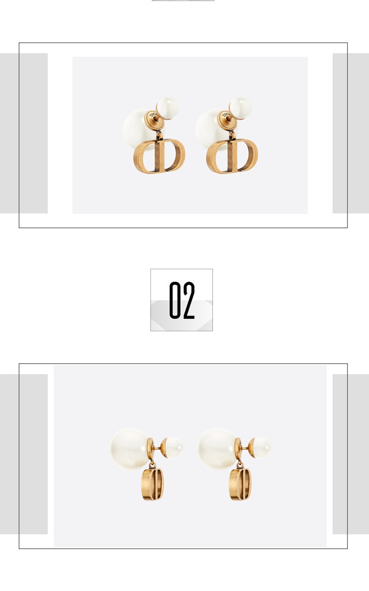 商品Dior|DIOR 迪奥 TRIBALES 耳环 CD标志 复古金色饰面金属 E1293 七夕情人节礼物 送女友,价格¥6331,第3张图片详细描述