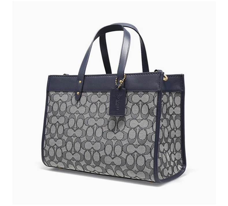 商品Coach|Coach(专柜) 女士海军蓝色标志性提花手提包 C3282B4SHG,价格¥2085,第5张图片详细描述