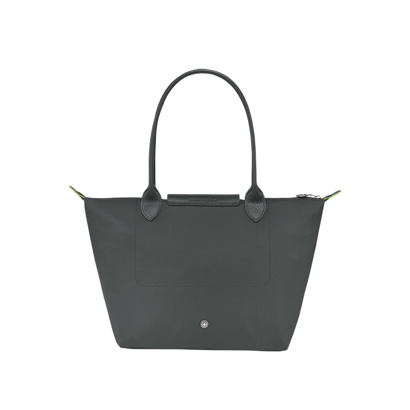 商品Longchamp|LONGCHAMP/珑骧 女士灰色帆布银色五金按扣拉链开合中号托特包,价格¥996,第2张图片详细描述