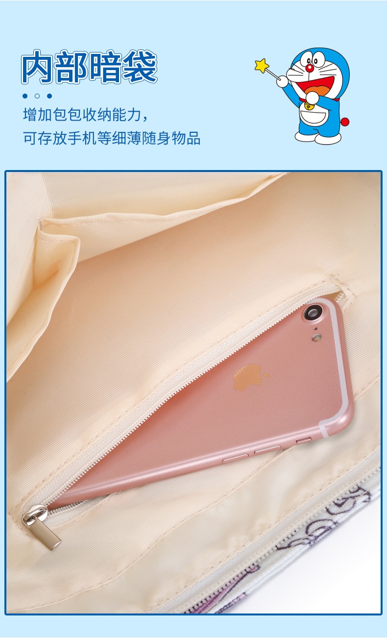商品[国内直发] GLENVINTEN|哆啦A梦正版授权女包日系帆布包斜挎包学生单肩ins小包卡通女包,价格¥178,第12张图片详细描述