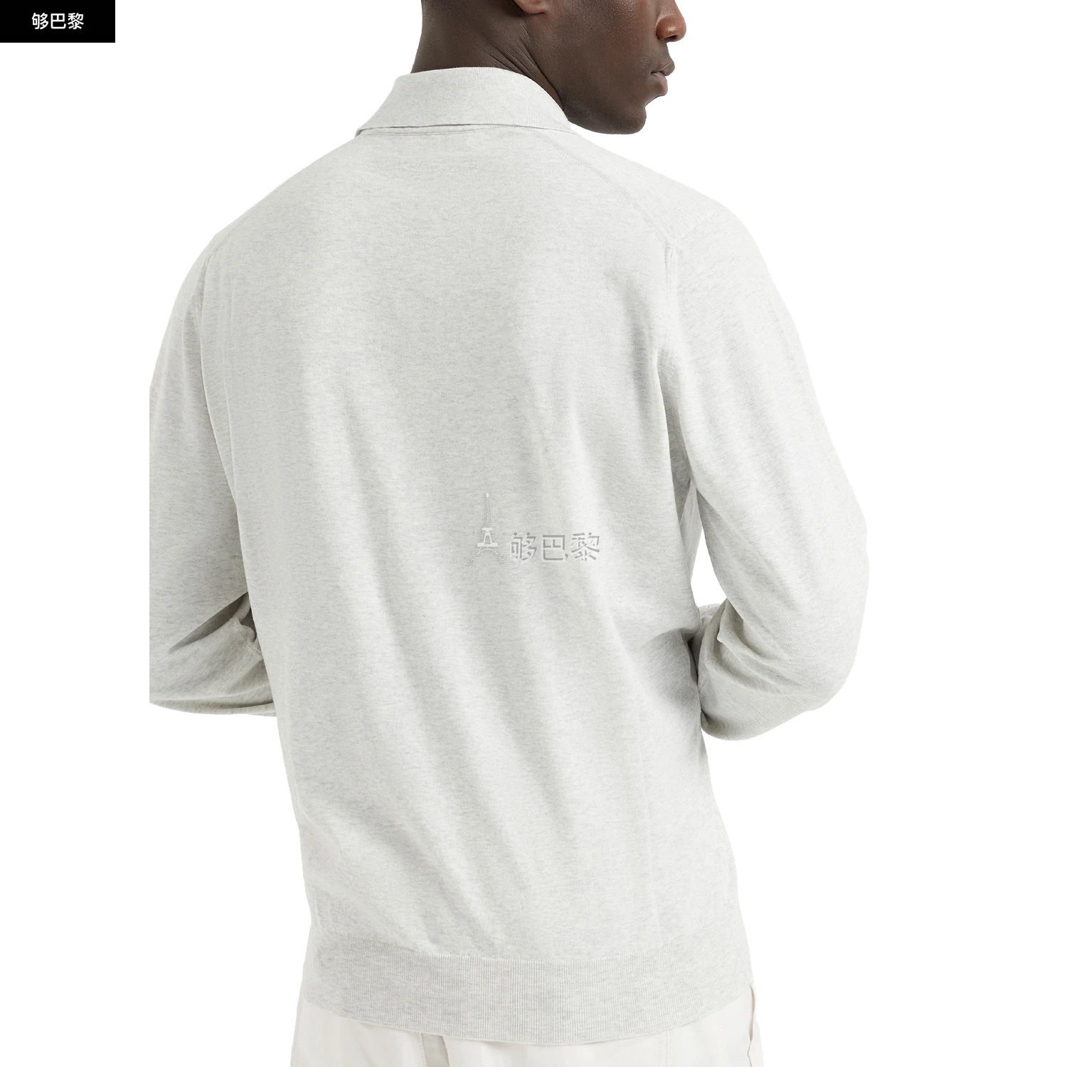 商品Brunello Cucinelli|【特惠9.0折】【预售】 男士 长袖Polo 马球衫风格针织衫  CUCJ649FGRY,价格¥7015,第4张图片详细描述