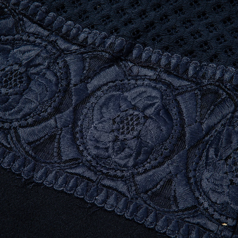 商品[国内直发] Sandro|SANDRO 女士深蓝色棉质连衣裙 R130091P-MULTI,价格¥638,第8张图片详细描述