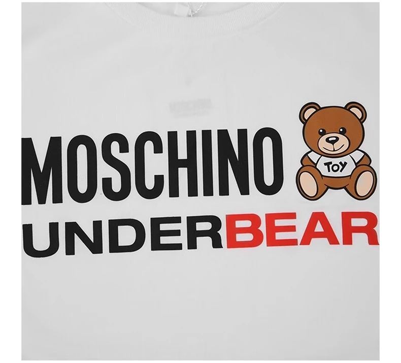 商品[国内直发] Moschino|Moschino 莫�斯奇诺 女士白色LOGO图案短袖T恤 A1904-9003-0001,价格¥585,第7张图片详细描述