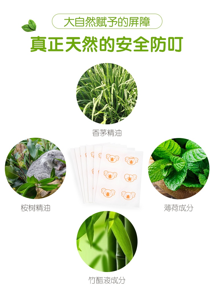 商品WaKODO|日本和光堂驱蚊贴婴儿天然植物桉树宝宝儿童成人防叮咬贴片,价格¥72,第6张图片详细描述