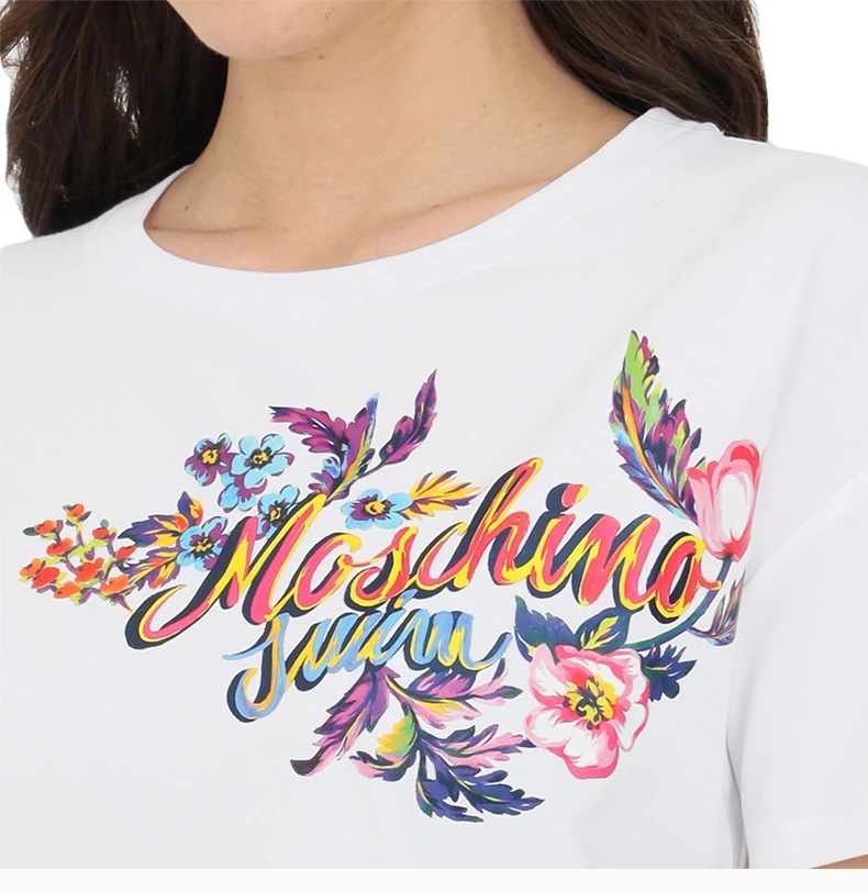 商品Moschino|MOSCHINO 女士白色水彩印花短袖T恤 A1906-2116-0001,价格¥507,第6张图片详细描述