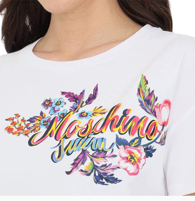 商品Moschino|MOSCHINO 女士白色水彩印花短袖T恤 A1906-2116-0001,价格¥522,第8张图片详细描述