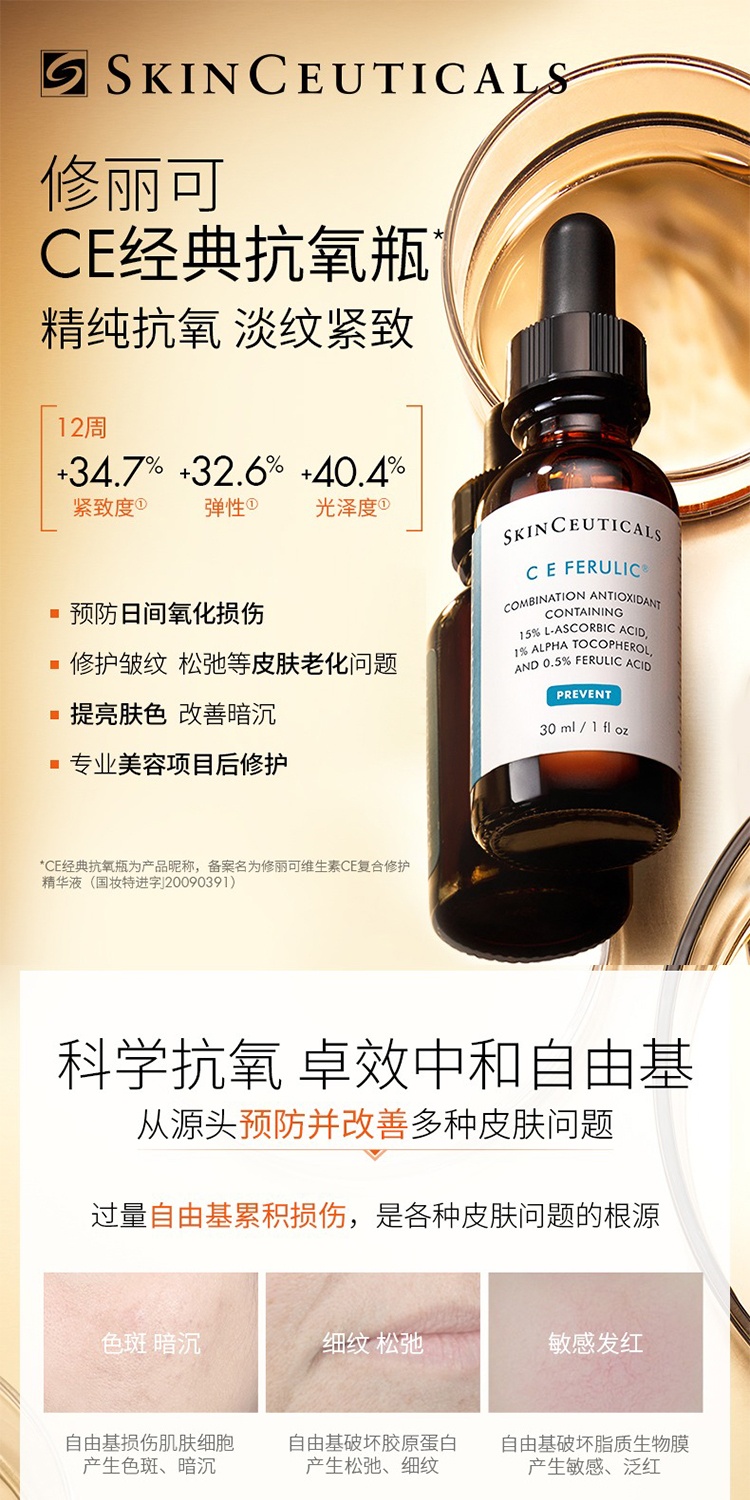 商品SkinCeuticals|SkinCeuticals修丽可圣诞限量3件套 精华液30ml+保湿凝胶15ml+防晒乳30ml,价格¥998,第3张图片详细描述