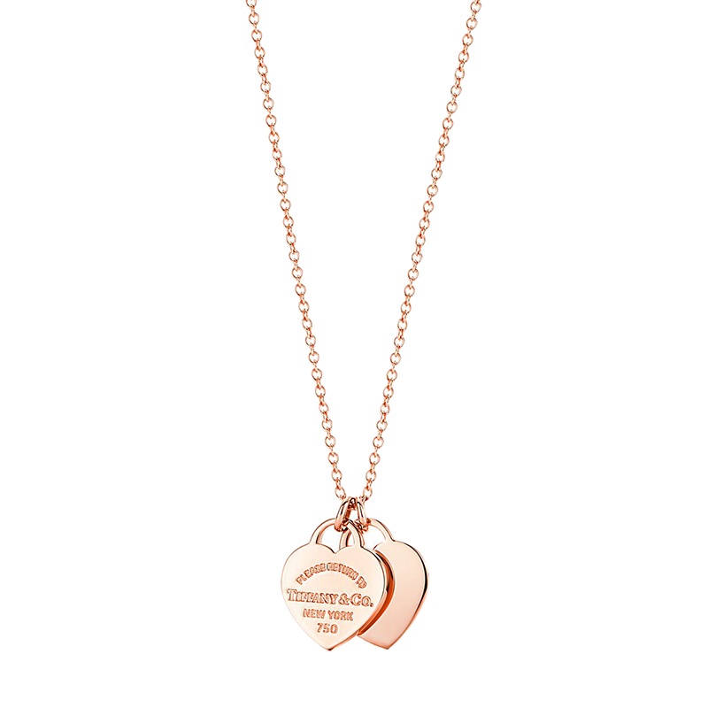 商品Tiffany & Co.|  Tiffany & Co./蒂芙尼 22春夏新款Return to Tiffany系列 迷你18K金玫瑰金双心形吊坠项链34790884,价格¥11955,第3张图片详细描述