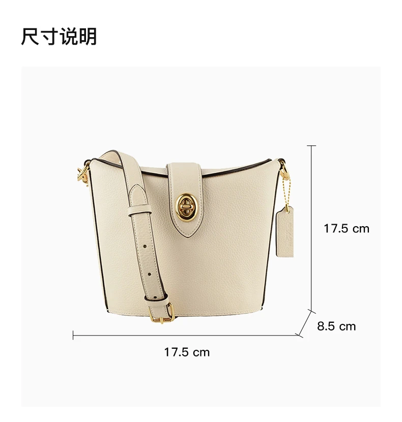 商品Coach|Coach 女士白色牛皮单肩包 C2814IMCHK,价格¥1116,第3张图片详细描述