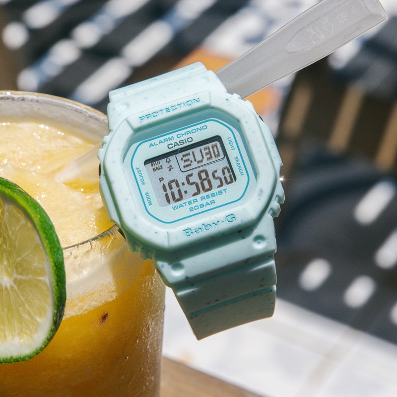 商品[国内直发] Casio|卡西欧手表经典小方表BGD-560推出冰淇淋新配色 防震 200米防水 电子荧光照明 约3年电池寿命 世界时间（48城市）功能,价格¥532,第2张图片详细描述