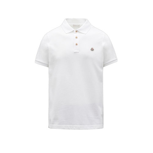 商品Moncler|【现货】 蒙克莱 22年秋冬新款 男士光学白色纯棉徽标贴片短袖polo衫H10918A0000984556001,价格¥1311,第6张图片详细描述