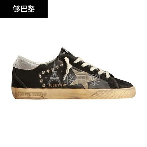 商品Golden Goose|【特惠9.0折】包邮包税【预售7天发货】 GOLDEN GOOSE 23秋冬 男士 休闲运动鞋 Super-star classic with eyelets and spur banding 运动鞋 GOGU35R5BCK,价格¥5370,第3张图片详细描述