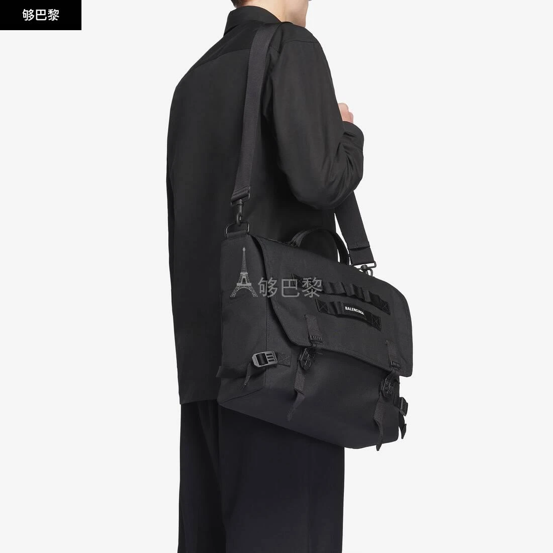 商品Balenciaga|包邮包税【预售7天发货】 BALENCIAGA巴黎世家 23秋冬 男士 单肩包 ARMY邮差包 6440272JM3I1000,价格¥6464,第4张图片详细描述