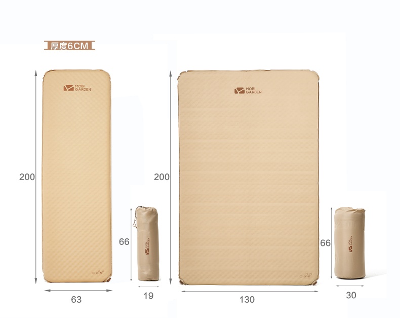 商品[国内直发] MobiGarden|精致露营自动充气垫户外便携加厚单双人气垫床防潮垫波江,价格¥465,第24张图片详细描述