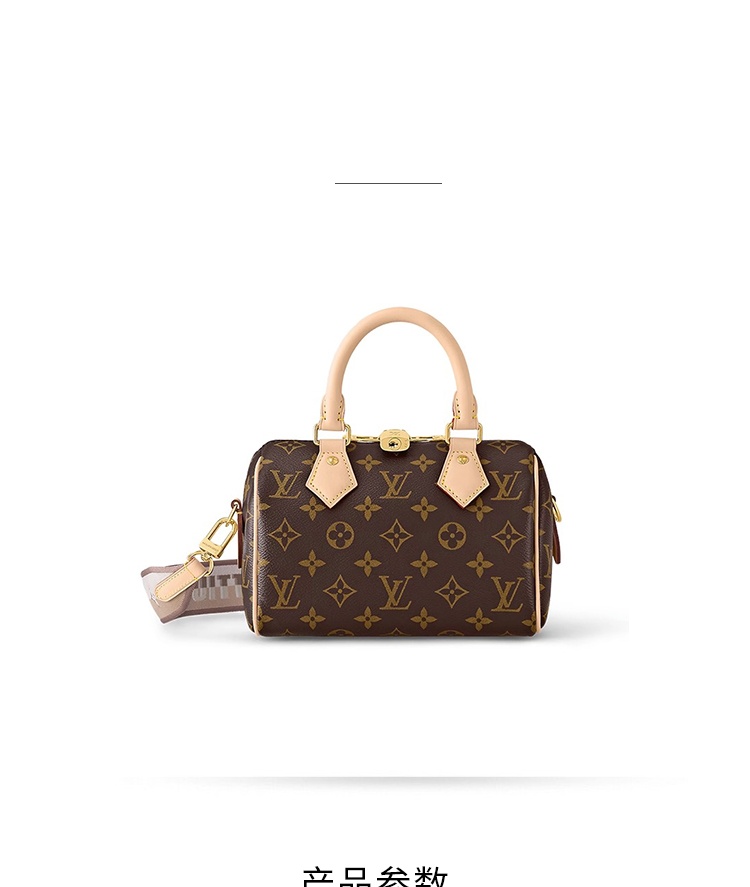 商品Louis Vuitton|Louis Vuitton/路易威登 SPEEDY 20奶茶色老花斜挎手提包 M46222 送礼好物,价格¥19218,第1张图片详细描述