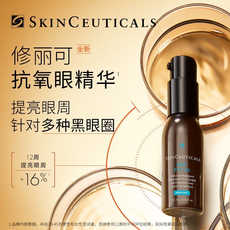 商品SkinCeuticals|SKINCEUTICALS修丽可焕活修护眼部精华凝露15ml,价格¥563,第9张图片详细描述