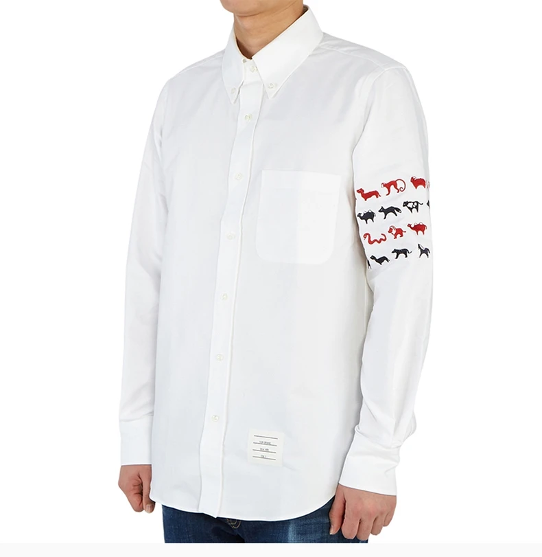 商品Thom Browne|THOM BROWNE 男士白色棉质衬衫 MWL272E-06177-100,价格¥3062,第5张图片详细描述