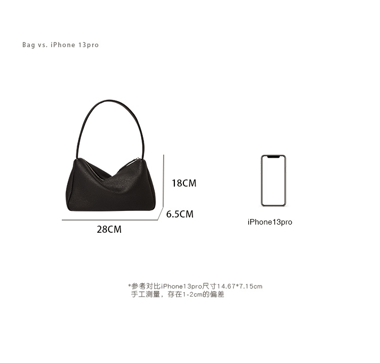 商品[国内直发] GLENVINTEN|格岚云顿头层togo牛皮法式单肩腋下包新款托特包手提真皮女包,价格¥369,第5张图片详细描述