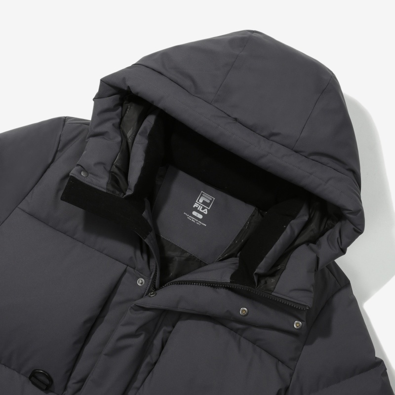 商品Fila|【享贝家】FILA 秋冬新款经典logo防风帽子羽绒服 黑色/灰色/浅绿色（预售款，10天发货）黑色FS2DJD4205M-BLK/灰色FS2DJD4205M-CIN/浅绿色FS2DJD4205M-EGY,价格¥672,第12张图片详细描述