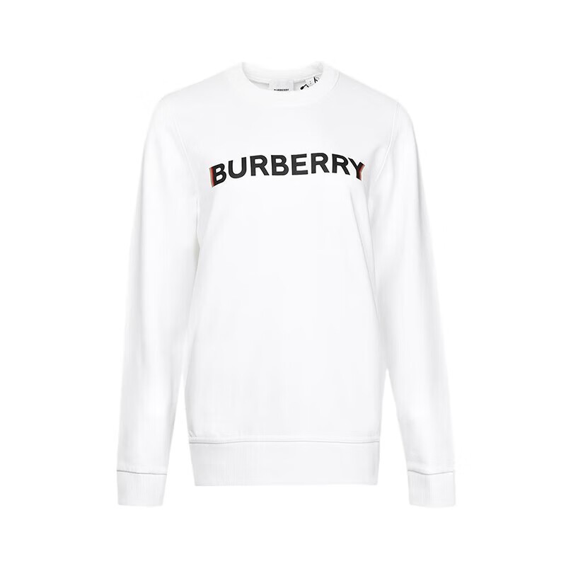 商品Burberry|BURBERRY/博柏利 女士白色棉质胸口Logo印花卫衣80526601,价格¥1359,第2张图片详细描述