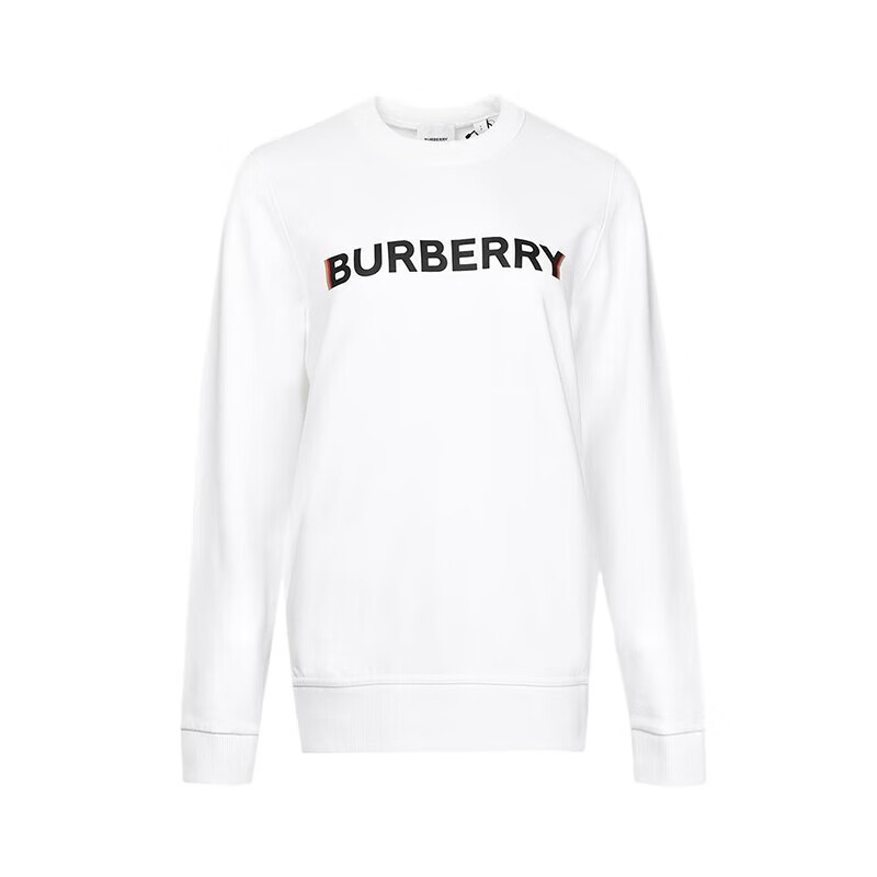 商品Burberry|BURBERRY/博柏利 女士白色棉质胸口Logo印花卫衣80526601,价格¥1385,第2张图片详细描述