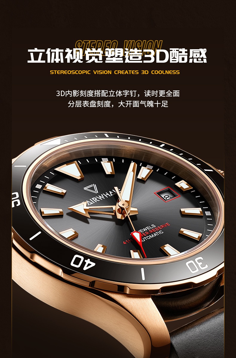 商品[国内直发] Mark Fairwhale|马克华菲新款男士户外登山表 高端防水夜光机械腕表手表,价格¥694,第8张图片详细描述