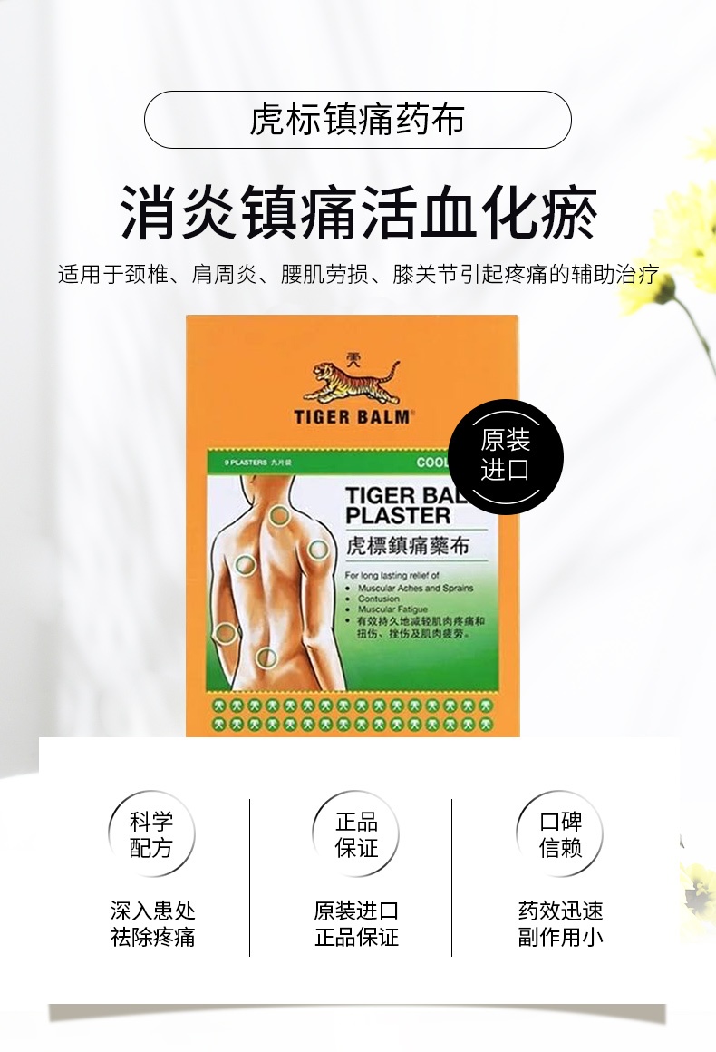 商品TIGER BALM|中国香港tiger balm虎标膏药贴清凉版27片,价格¥206,第5张图片详细描述