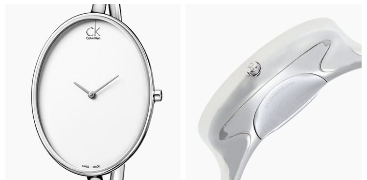 商品Calvin Klein|CALVIN KLEIN 卡尔文·克莱恩 女士SARTORIA钢白色 石英机芯腕表 K3D2M116,价格¥751,第10张图片详细描述