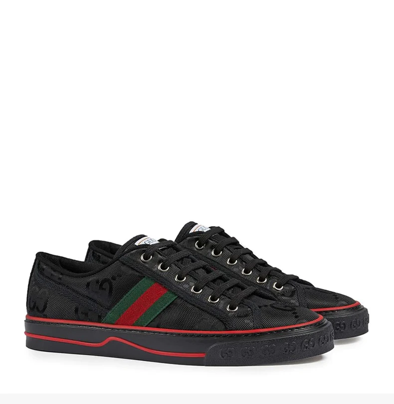 商品[国内直发] Gucci|GUCCI 古驰 女士黑色系带修改运动鞋 629242-H9H70-1072,价格¥8834,第5张图片详细描述