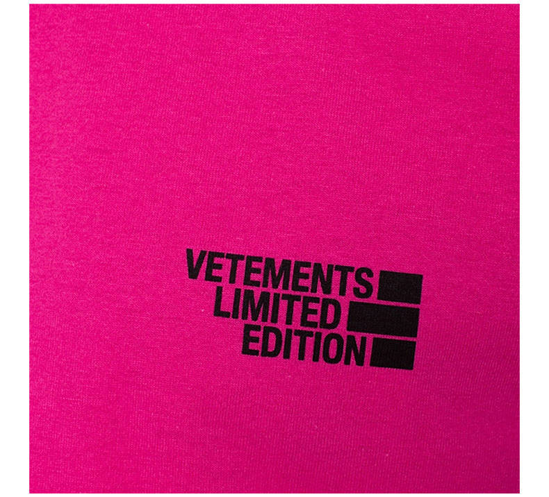 商品Vetements|VETEMENTS 女士粉红色黑色字母徽标圆领短袖T恤 UE51TR720P-HOTPINK,价格¥1233,第9张图片详细描述