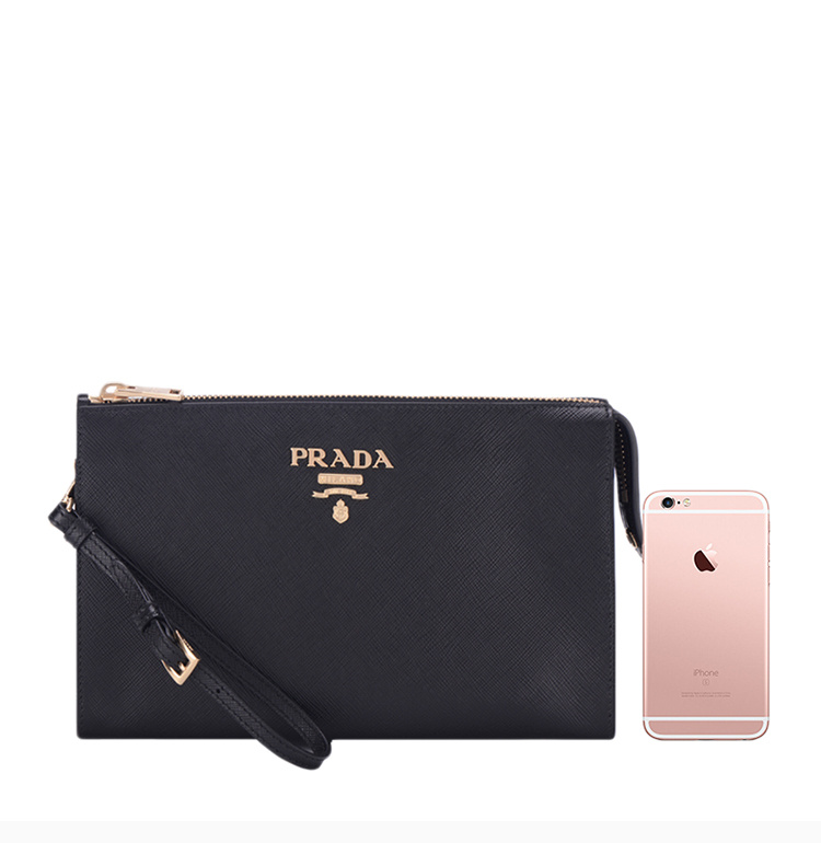 商品Prada|Prada 普拉达 男士黑色牛皮手拿包 1NE007-PN9-F0002,价格¥4131,第7张图片详细描述