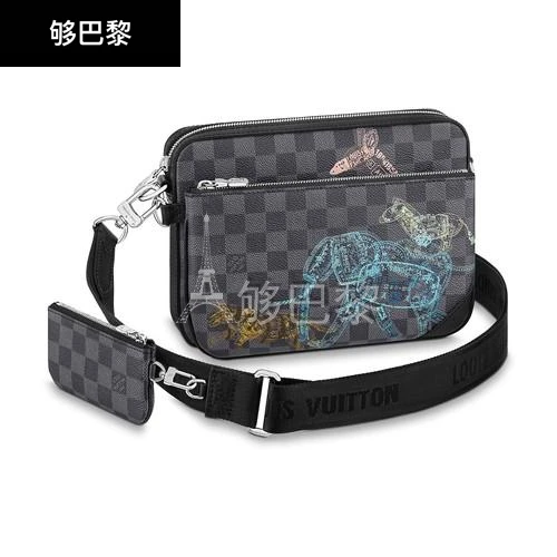 商品Louis Vuitton|包邮包税【预售7天发货】 LV路易威登 男士 单肩包 Trio 邮差包  N58040/GRIS LVU66RG6GRY,价格¥18285,第2张图片详细描述