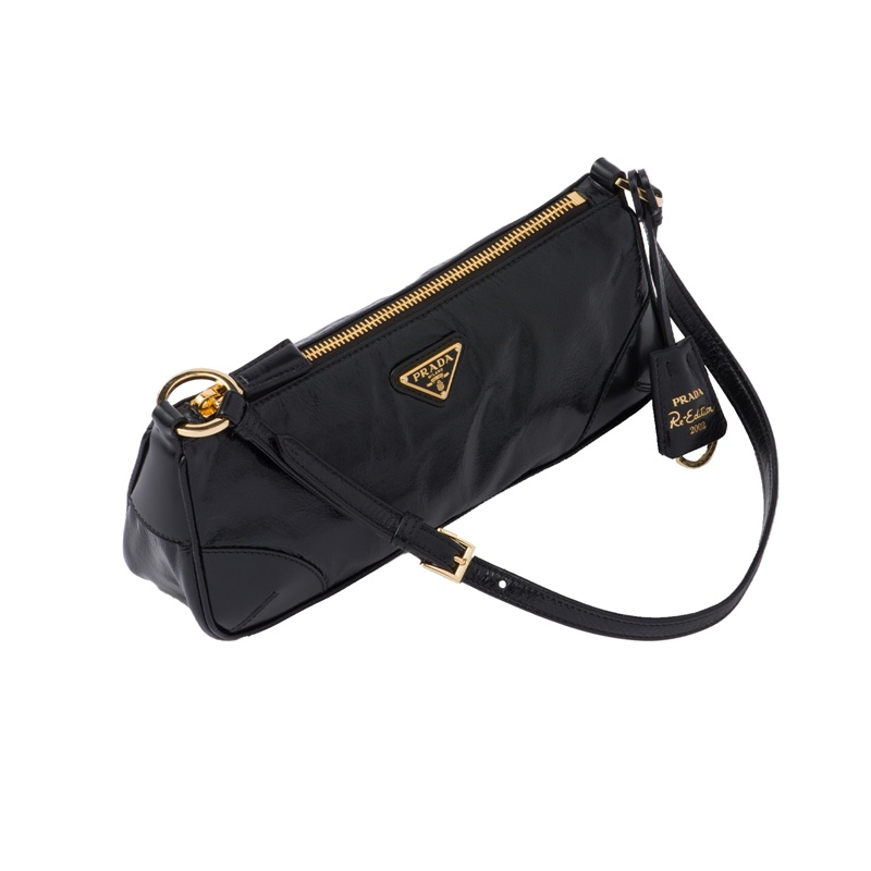 商品Prada|普拉达 23新款Re-Edition女士小号黑色皮革单肩包,价格¥12726,第4张图片详细描述