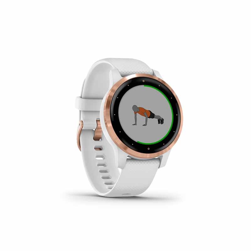 商品Garmin|GARMIN 女士玫瑰金色树脂表盘石英机芯白色硅胶表带智能手表40MM,价格¥1979,第2张图片详细描述