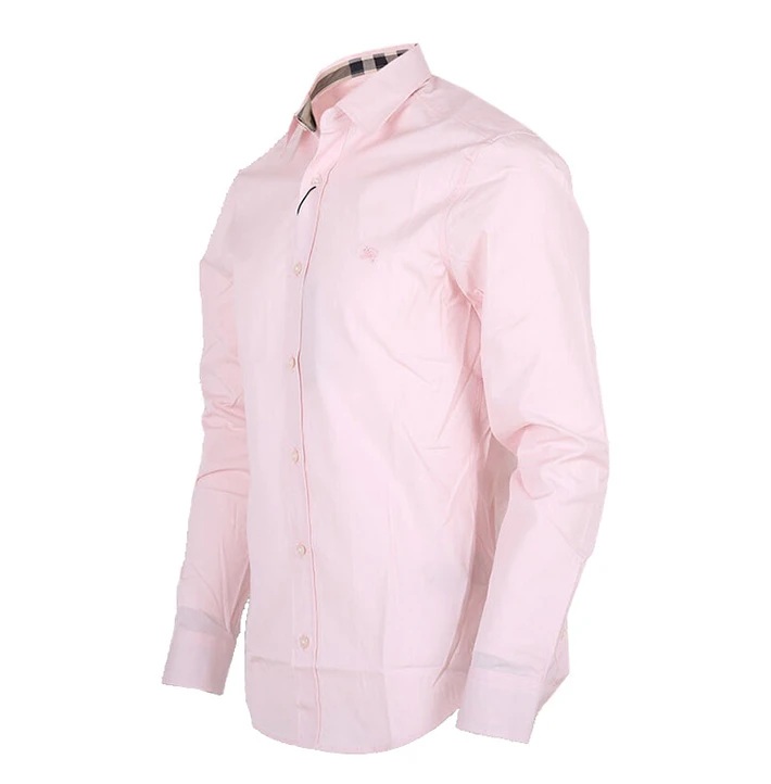 商品Burberry|Burberry 博柏利 男士浅粉色棉质长袖衬衫 3991156,价格¥1095,第14张图片详细描述