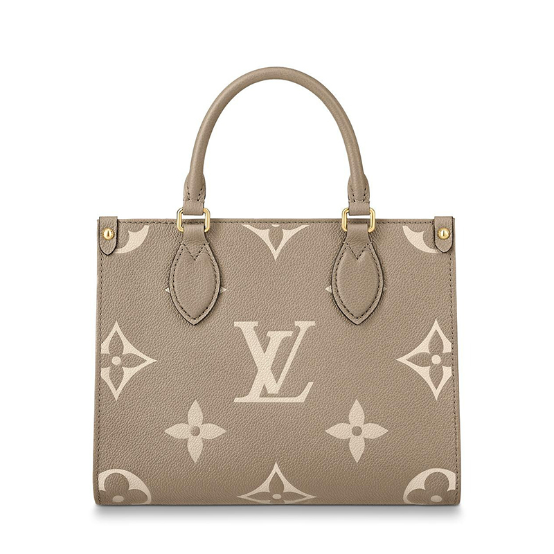 商品Louis Vuitton|预售十天 Louis Vuitton/路易威登 经典款ONTHEGO系列 女士小号大象灰/奶白色双色老花压纹粒面皮革单肩手提托特包M45779,价格¥23276,第3张图片详细描述